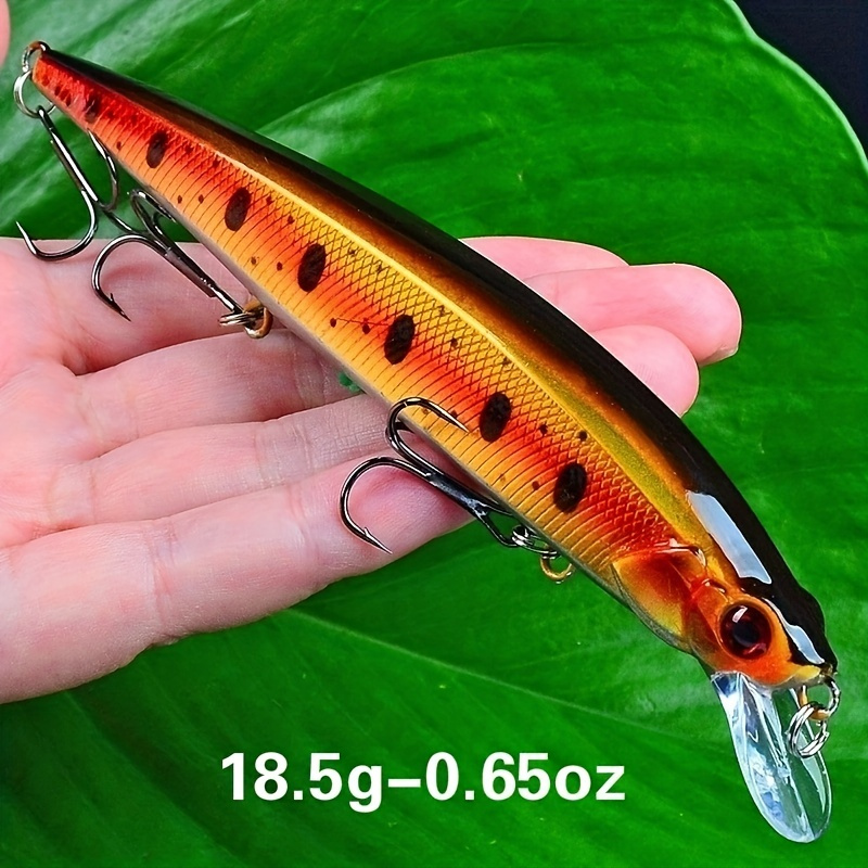 

1pc 3d Bionic Minnow Fishing Lure - Hard Bait With 3 Hooks & 3d Eyes - Lifelike Swimming Action - Ideal For Freshwater & Saltwater Fishing - 14cm, 18.5g