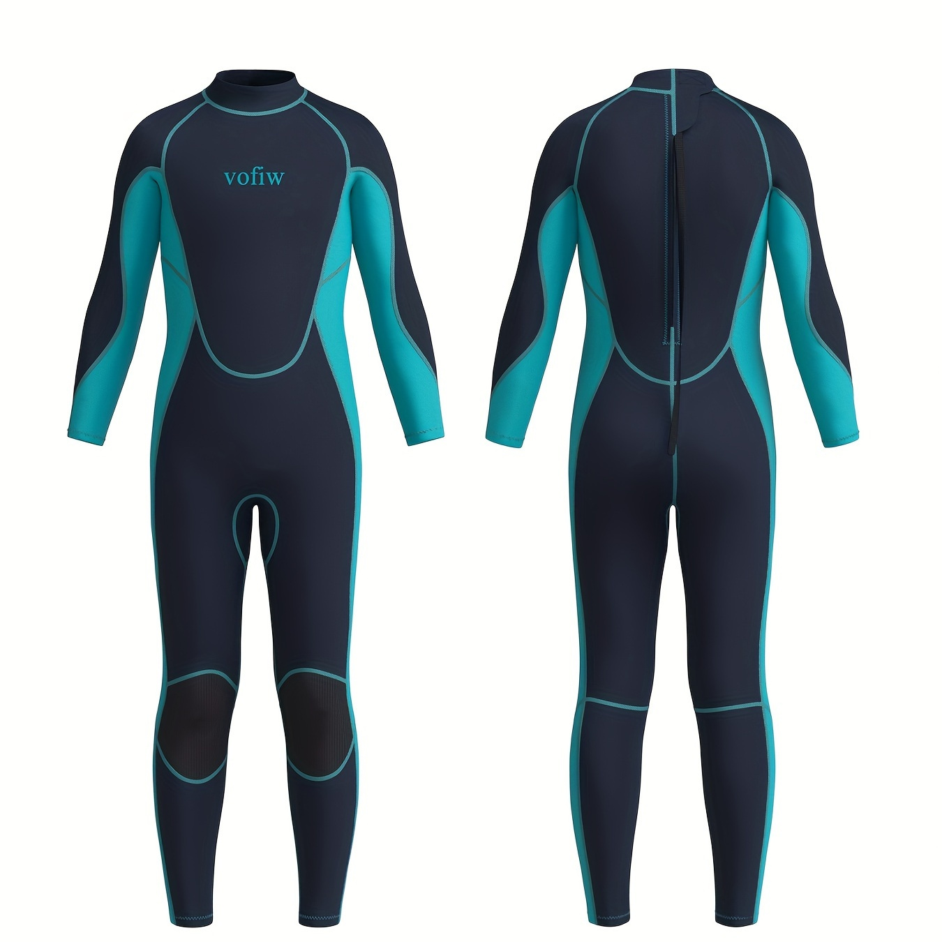 

Girls 2.5mm Long Sleeves Neoprene Wetsuit Thermal Warm Back Zipper Snorkeling Surfing Boating Water Swimming Suit Children's Swimwear
