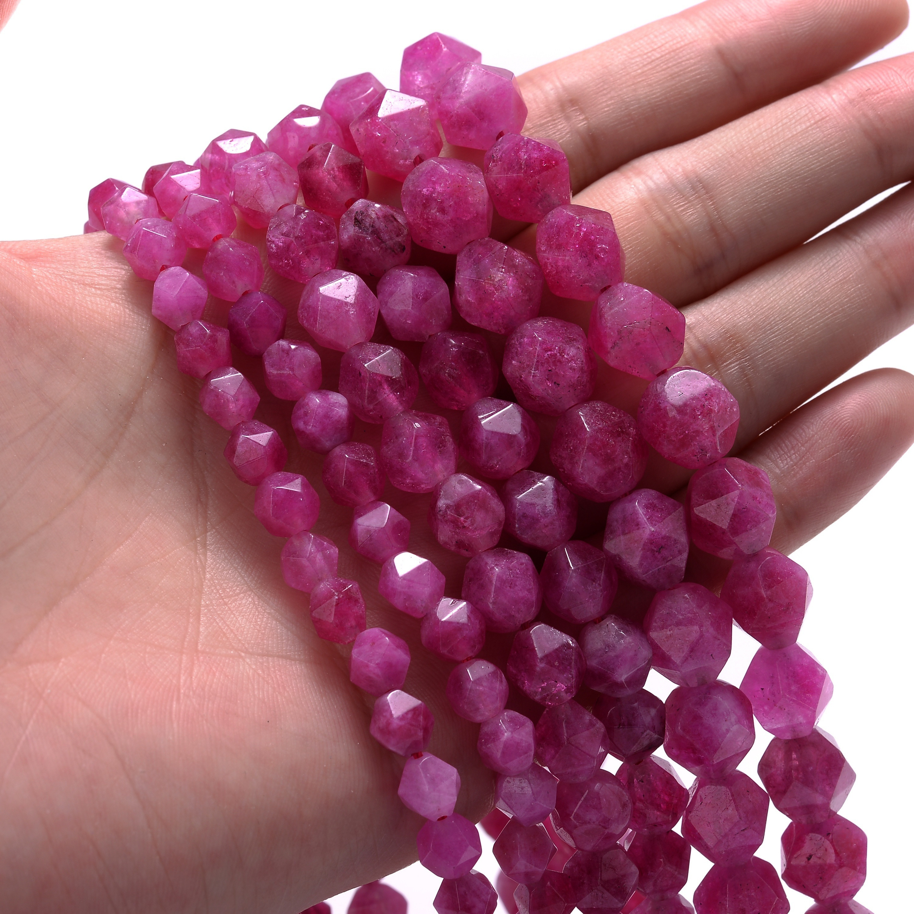 

Natural Stone Beads Faceted Pink Loose Spacer Beads For Jewelry Making Diy Bracelet Charms Accessories 6/8/10mm