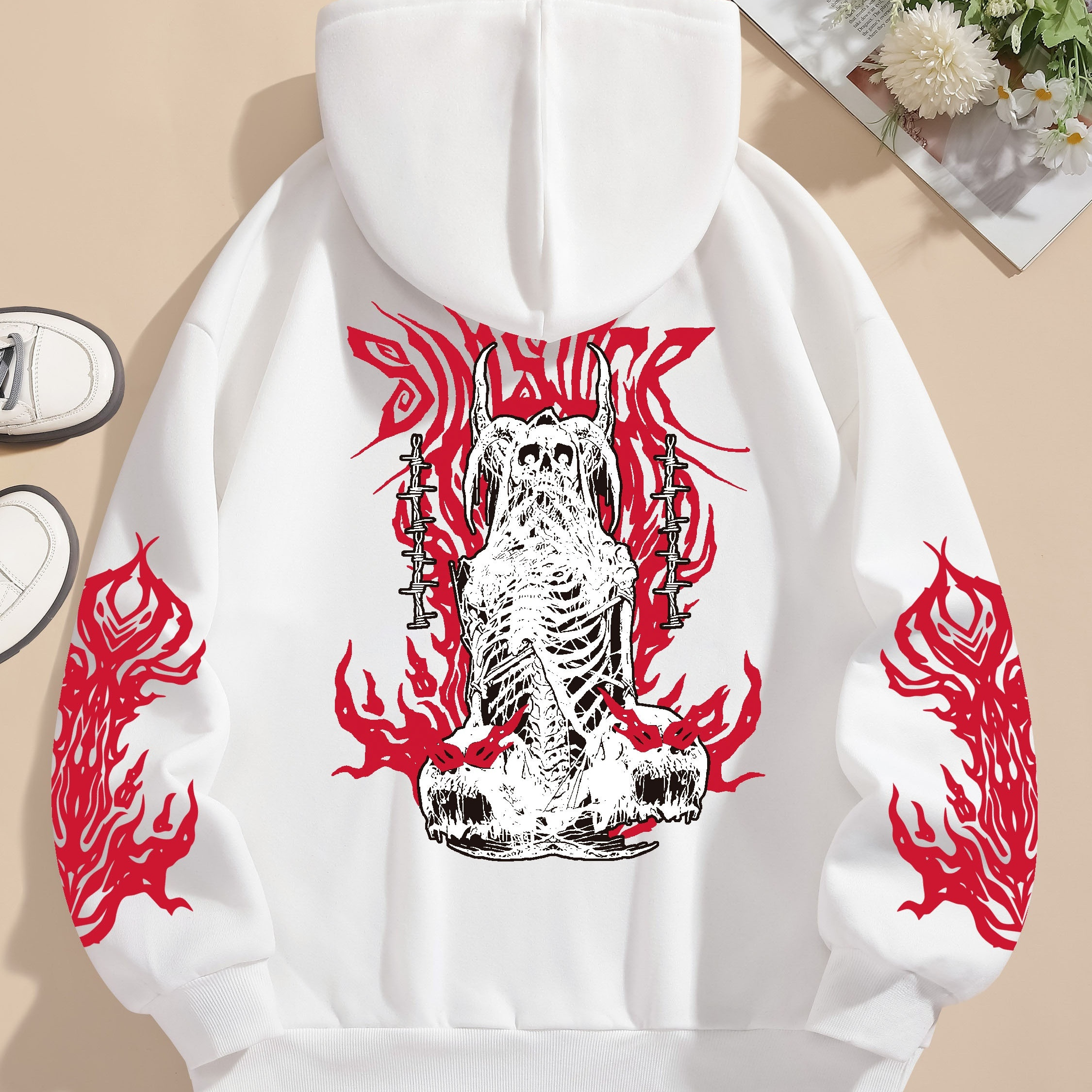 

Graphic Print Hoodie, Drawstring Casual Hooded Sweatshirt For Winter & Fall, Women's Clothing