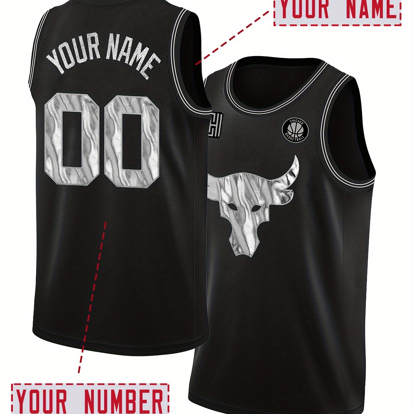 

Custom Men's Basketball Jersey - Personalized Name & Number, Embroidered, Breathable Polyester, S-3xl