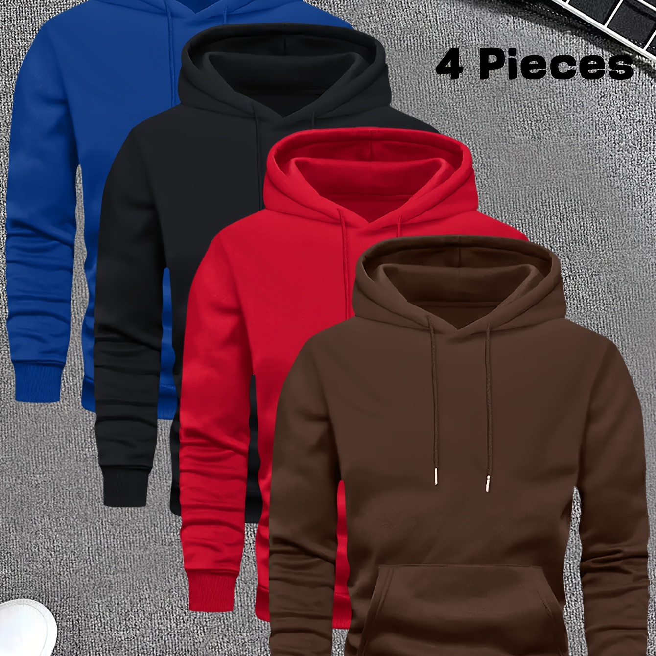 

4 Hoodie Men' Version Velvet Men's Casual All-match Fashion Trendy Brand Hood