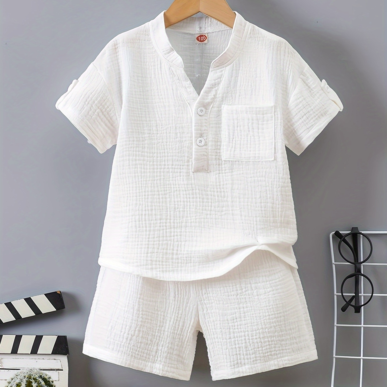 

2pcs Boys Sleeve Muslin & Set, , And Summer Clothes For &