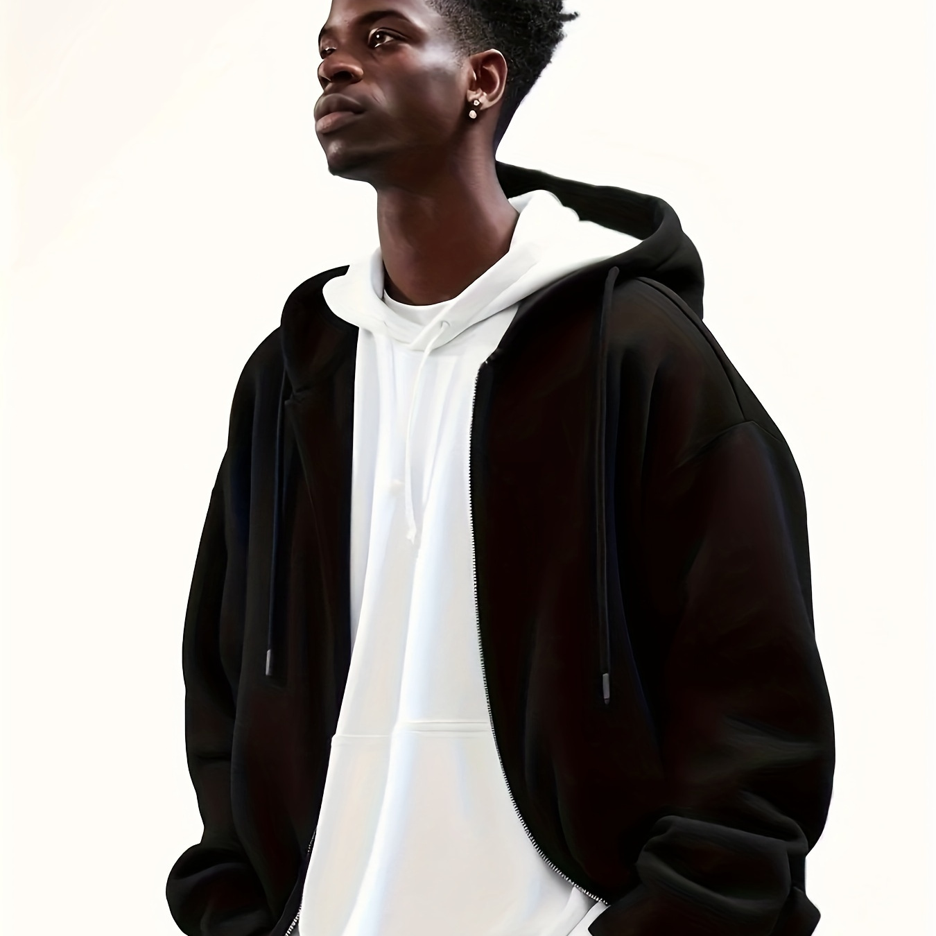 

Men's Hooded Jacket Casual Long-sleeved Hoodie With Zipper Gym Sports Hoodie Fall Coat