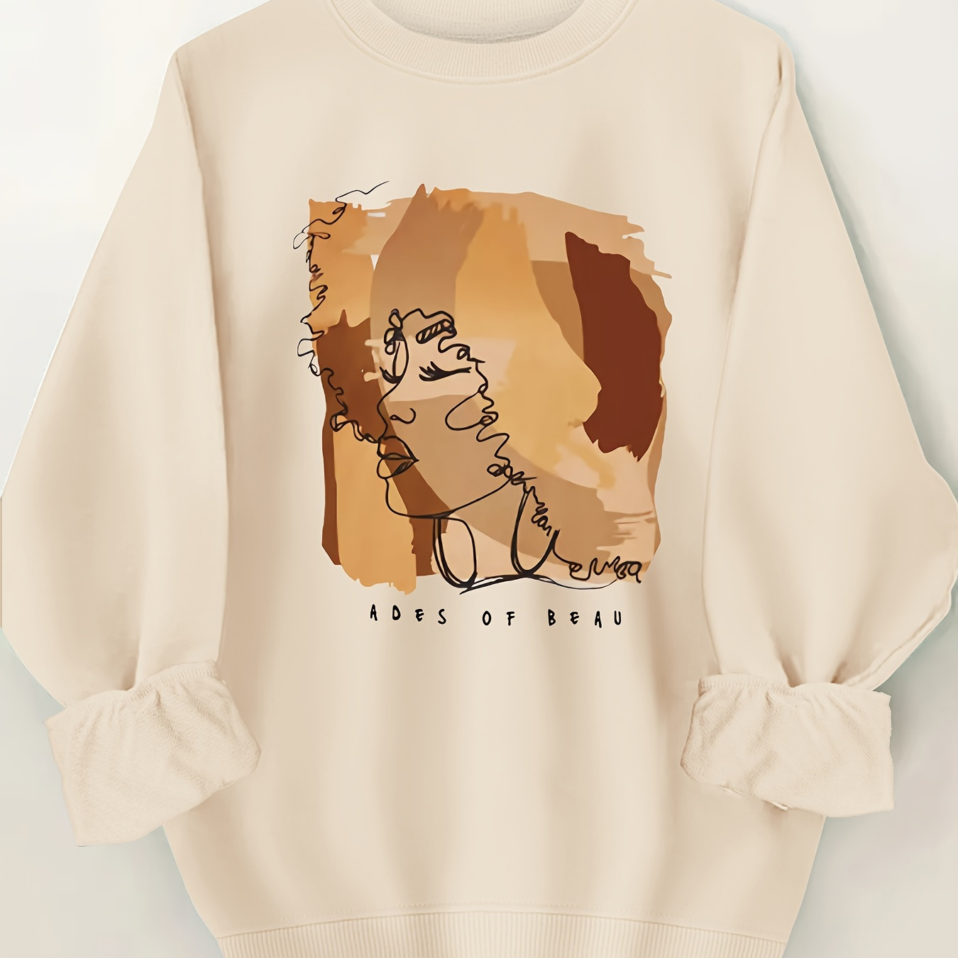 

Graphic Print Sweatshirt, Casual Crew Neck Long Sleeve Sweatshirt, Women's Clothing