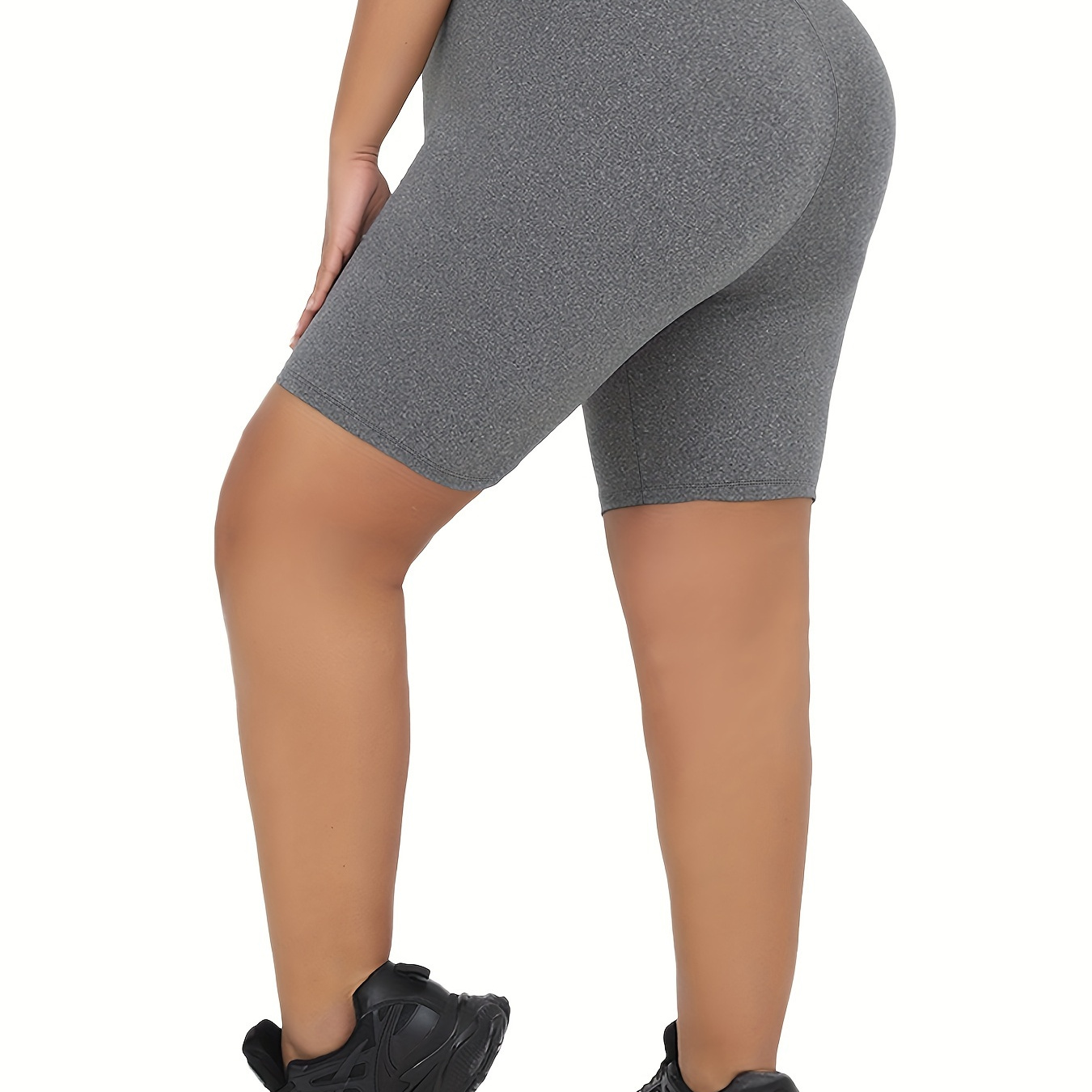 

Women's Sports Shorts, Plus Size High Rise Stretchy Soft & Comfy Workout Yoga Fitness Biker Shorts