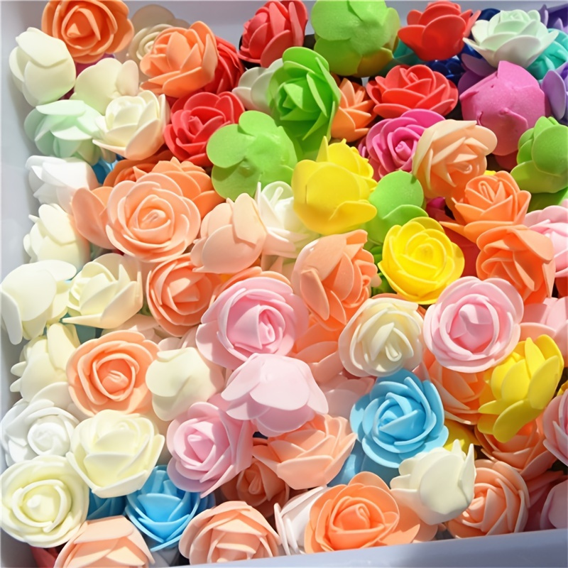 

50pcs Mini Pe Foam Rose, 3cm/1.18in Flower Head Artificial Rose Handmade Diy Bouquets, For Wedding Home Room Decor Party Supplies (1.2in)