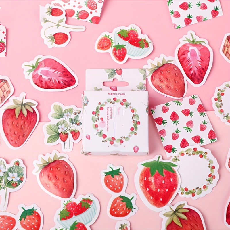 45pcs/pack Strawberry Cheese Mini Paper Sticker Decoration Diy Album Diary Scrapbooking Label Sticker Kawaii Stationery Stickers