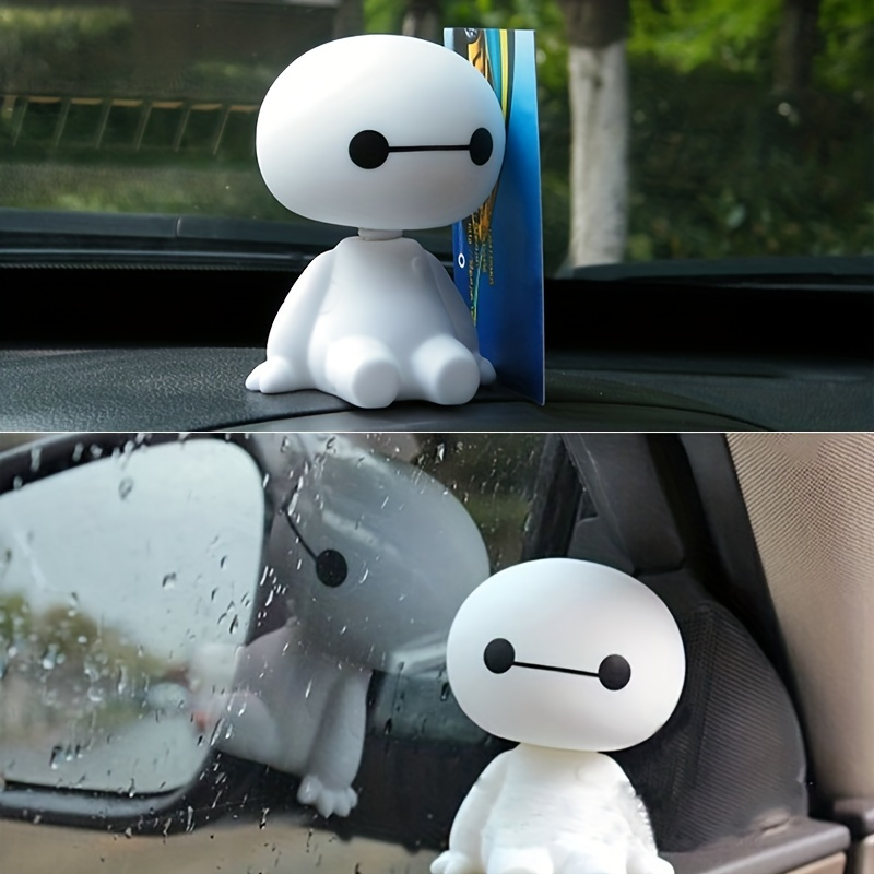1pc Cartoon Kunststoff Weiß Roboter Schütteln Kopf Figur Auto