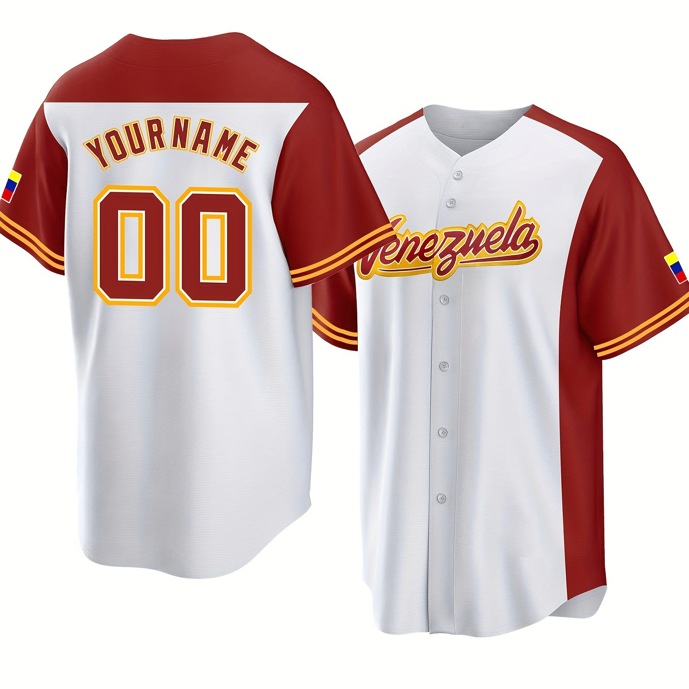 

Personalized Shirt For Males, Diy Name And Number Print Jersey Shirt, Men's Baseball Jersey For Leisure Outdoor Sports