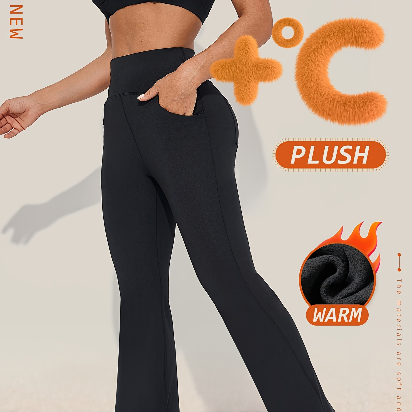 

New Autumn And Winter High-waisted Flared Yoga Pants With A Thickened, Stretchy Fabric That Enhances The Figure, Casual , Running, Or Workouts.