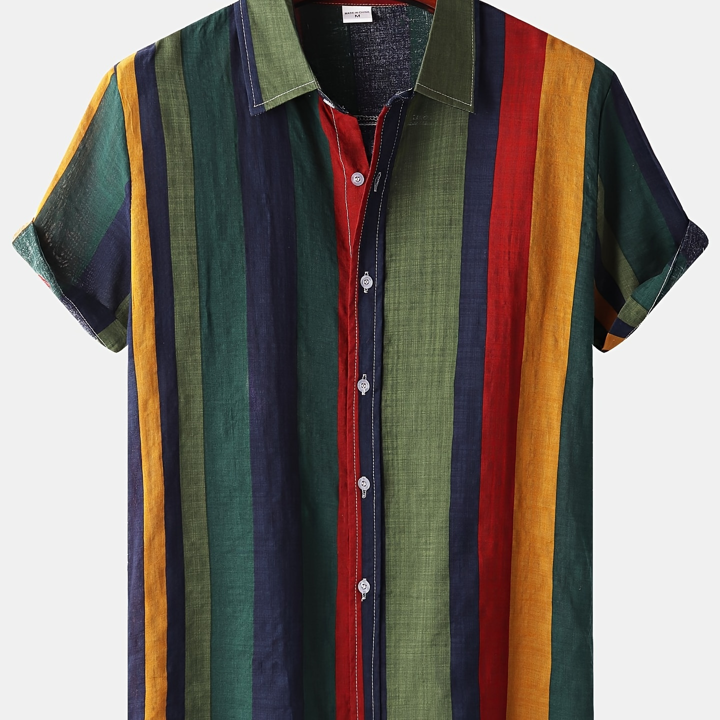 

New Men's Striped Casual Short Sleeve Shirt