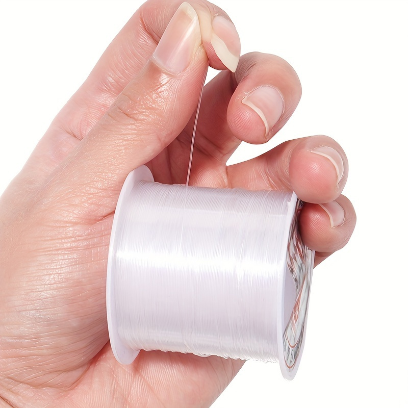 4 Rolls Elastic Stretch Thread for Bracelets, Transparent Beading String  with 2 Sizes Big Eye Bead Needles and Needle Bottle, Clear Stretch Cord