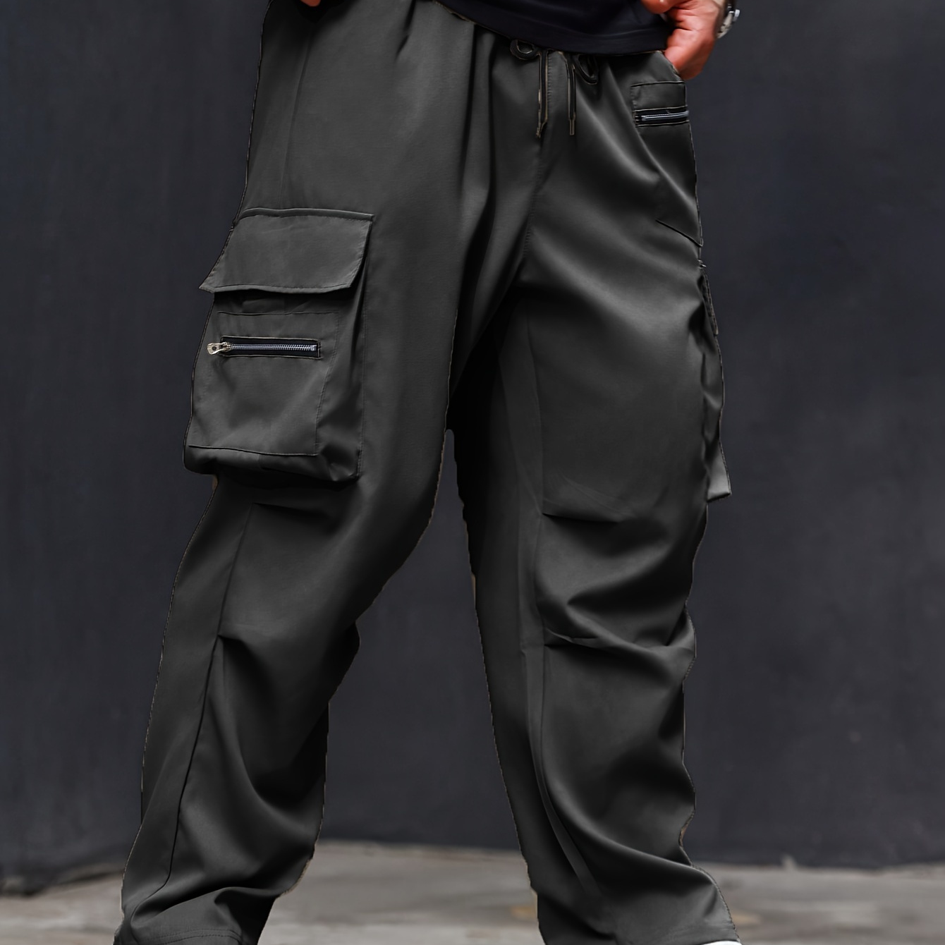 

Men's Plus Size Cargo Work Pants - Athletic & Solid Color Regular Fit Pant With Pockets