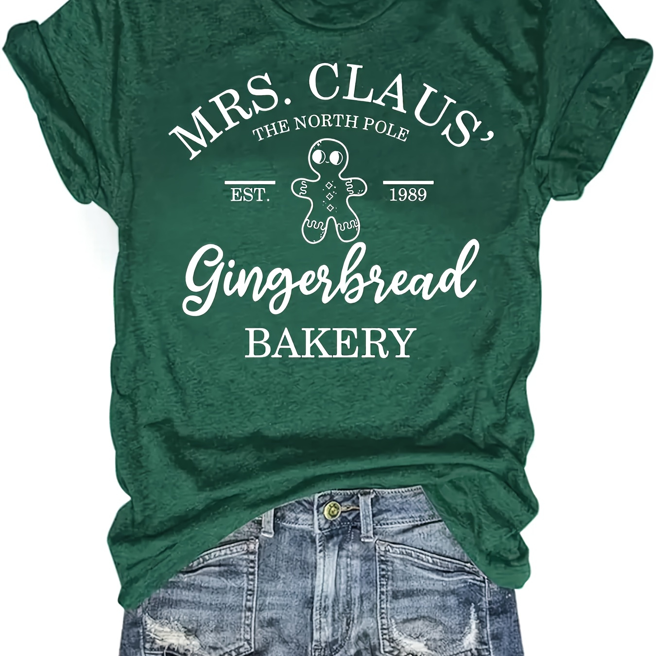 

Christmas-printed T-shirts-- - And -women's