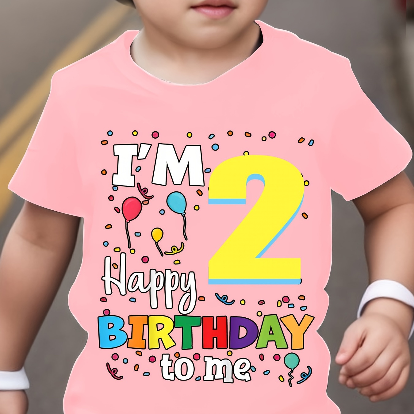 

I'm 2 Happy Birthday To Me' Print Boys Casual Short Sleeve T-shirt Crew Neck Lightweight Comfy Tee For Birthday Party