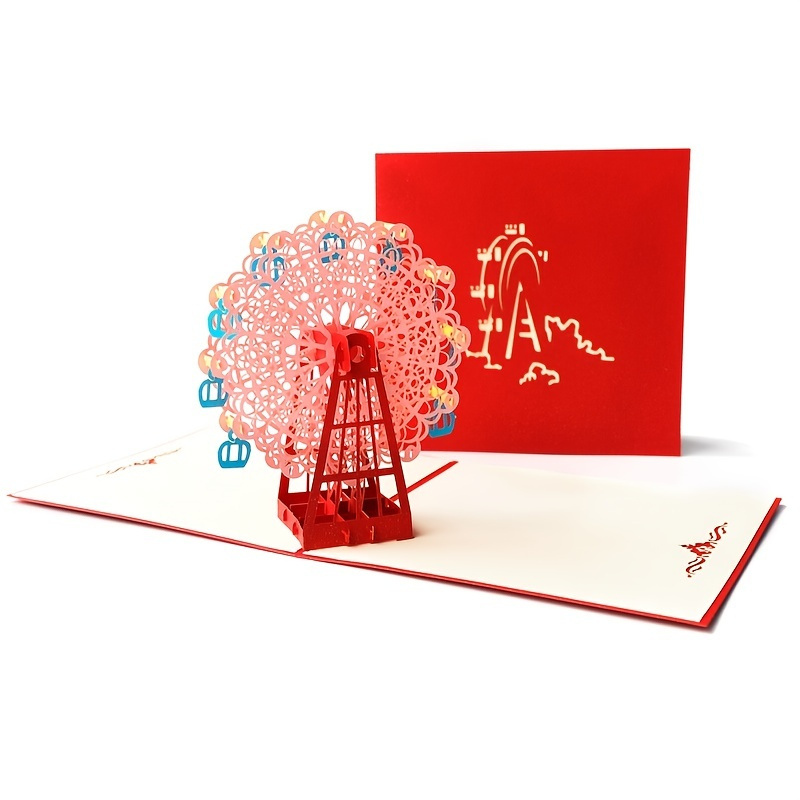 

Unique 3d Handmade Ferris Wheel Greeting Card - Perfect Creative Gift For Friends And Couples!