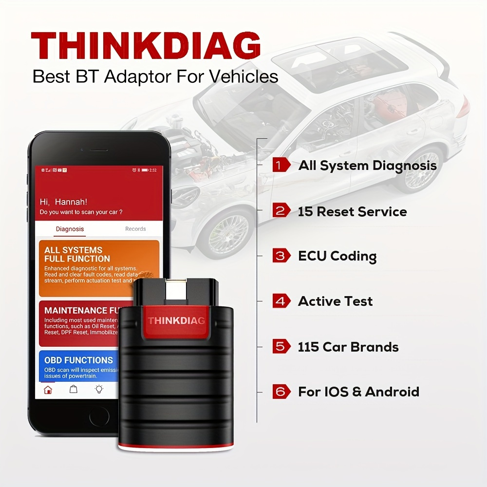Thinkcar Thinkdiag Full System Obd2 Scanner All Car 16 Reset