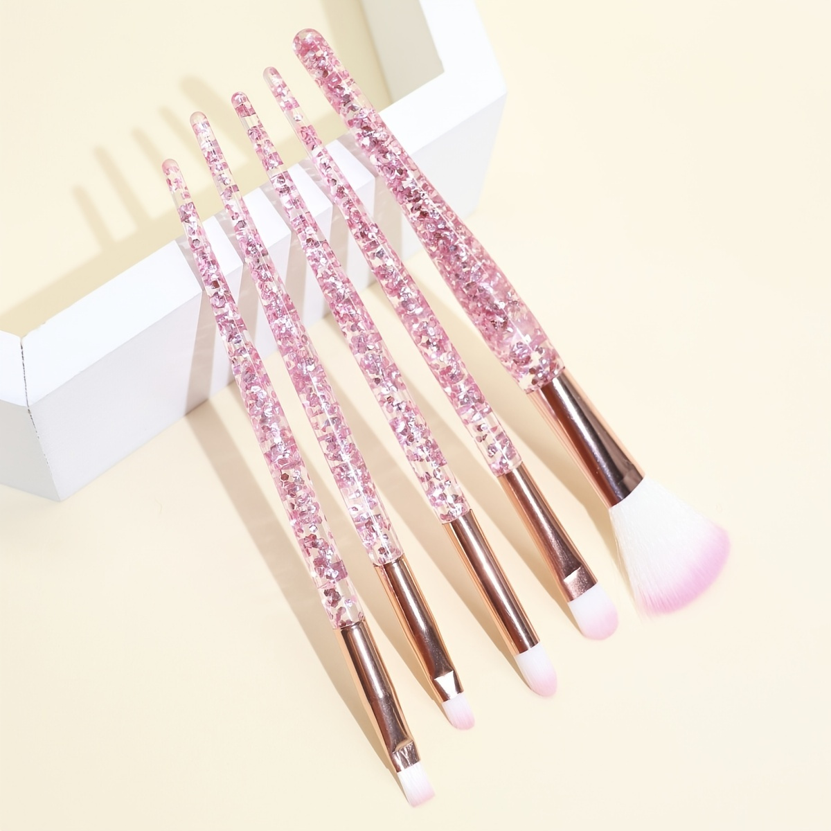 

5pcs Premium Crystal Glitter Makeup Brushes - Soft Hair For Flawless Application Of Foundation, Powder, Concealers, Blush, And Eyeshadow - Perfect For Travel, Gifts, And Daily Use