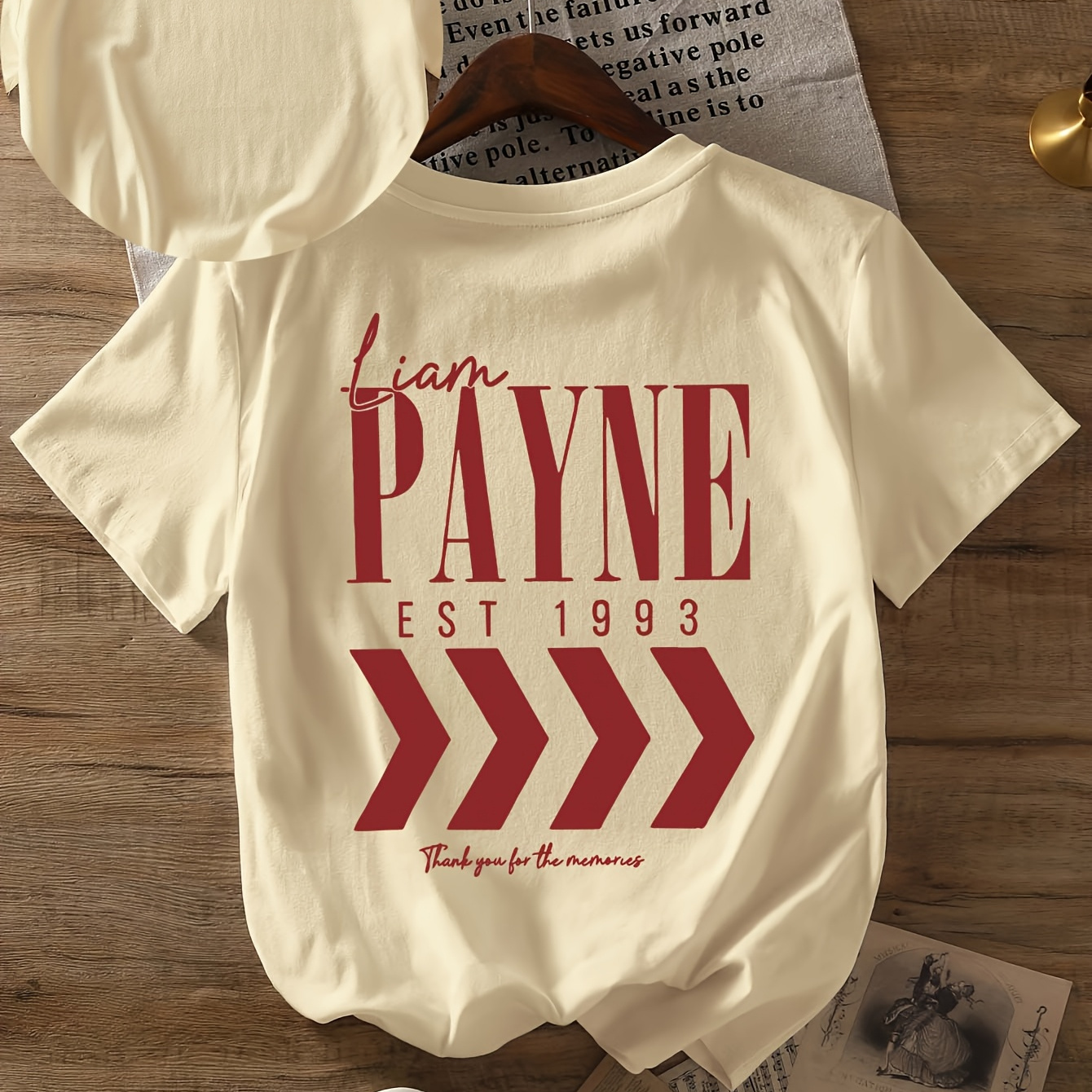 

T-shirt décontracté à col rond pour femme avec imprimé Liam , haut d'été en polyester tricoté avec motif de dessin , t-shirt à manches courtes de longueur standard pour et l'été