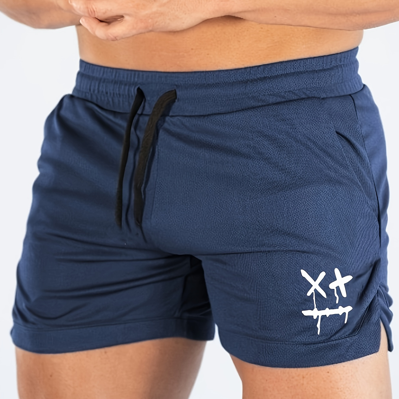 

Men's Summer Sports Shorts, 100% Polyester Knit Fabric, Breathable Quick-dry Casual Beach Shorts With Pockets, Regular Fit - No Belt