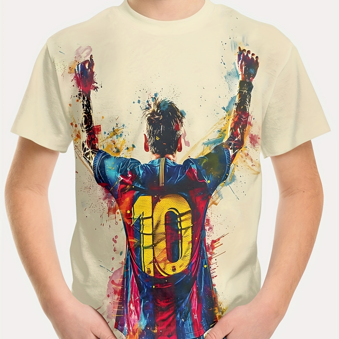 

Soccer Player Graffiti 3d Print T-shirts For Boys - Cool, Lightweight And Comfy Summer Clothes!