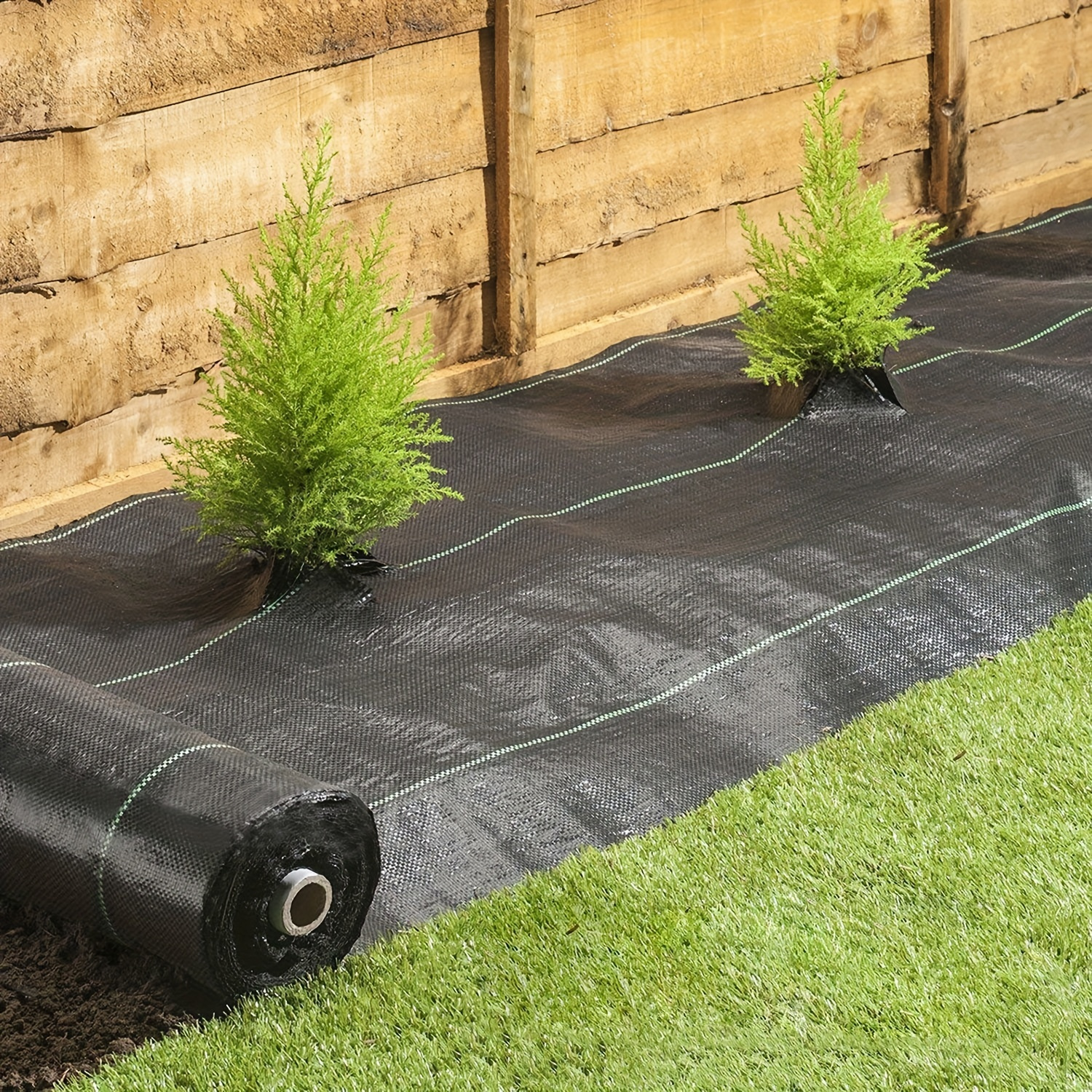 

1 Roll Agricultural Weed Control Mulch, Black Plastic Weed Barrier Mat, Ground Cover 6.56×6.56 Ft