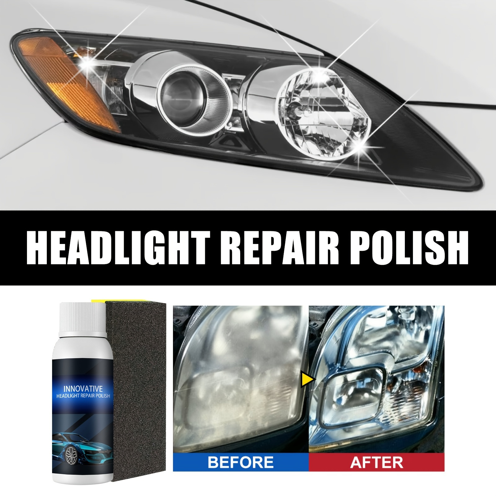 1pc Car Headlights Repair Liquid, Headlight Repair Polish, Renovate Light  Lens Polish Restorer Scratch Remover For Car Repair - Automotive - Temu