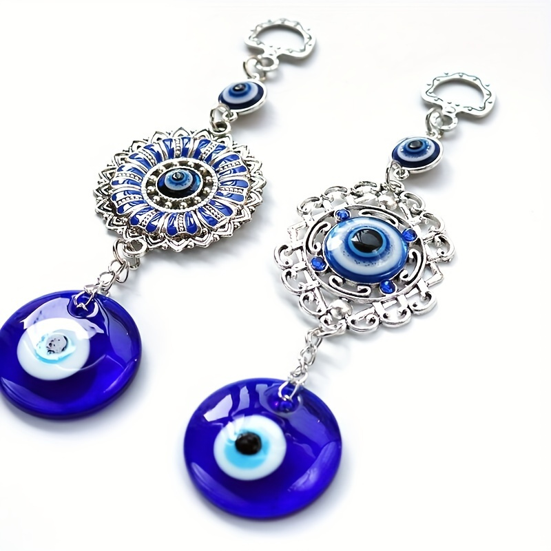 6 Pcs Lampwork Evil Eye Safety Pin Brooch, Turkey Evil Eye Brooch Pins Dark Blue Stainless Steel Brooch for Backbag, Party