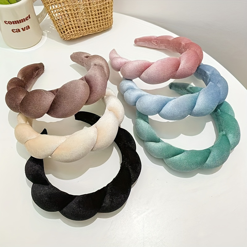 

Fashion Velvet Sponge Hair Hoop Simple Headband For Daily Use Female Hair Accessories For Washing Face Makeup Skincare Spa