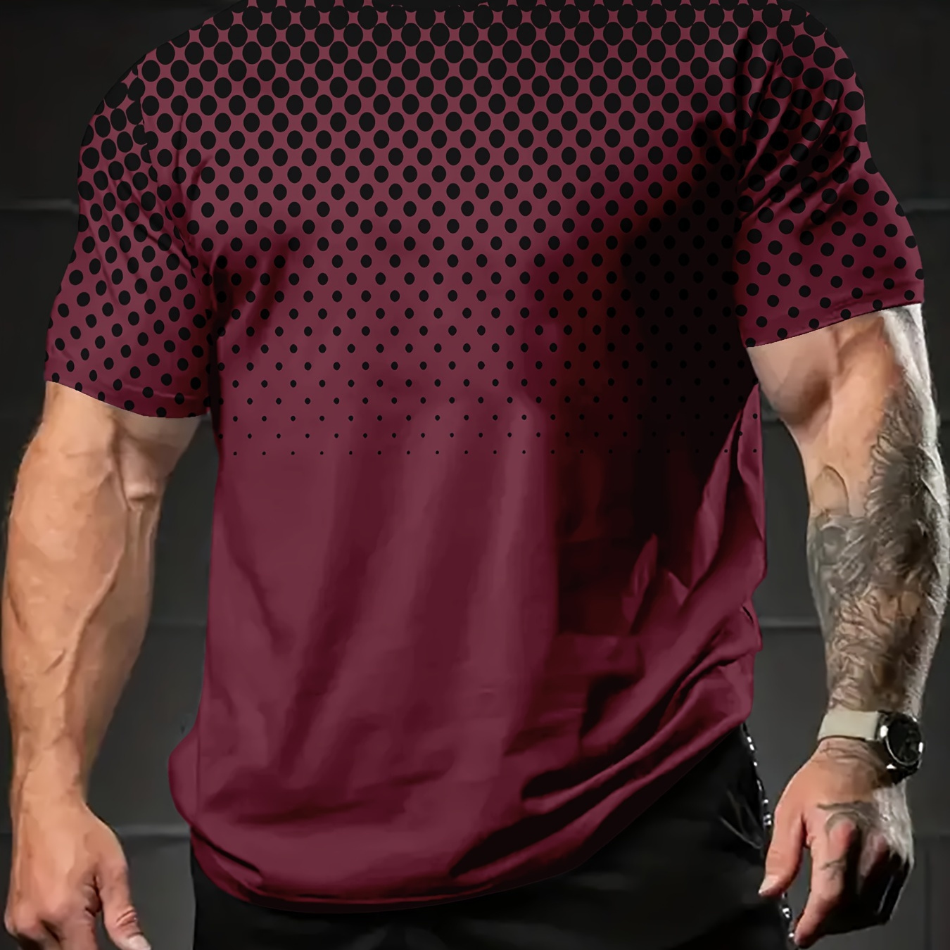 

Men's Checkerboard T-shirt - Casual Pattern, Short Sleeve, Round Neck, Polyester , Machine Washable - Ideal For Sports & Beach, Beach T Shirt