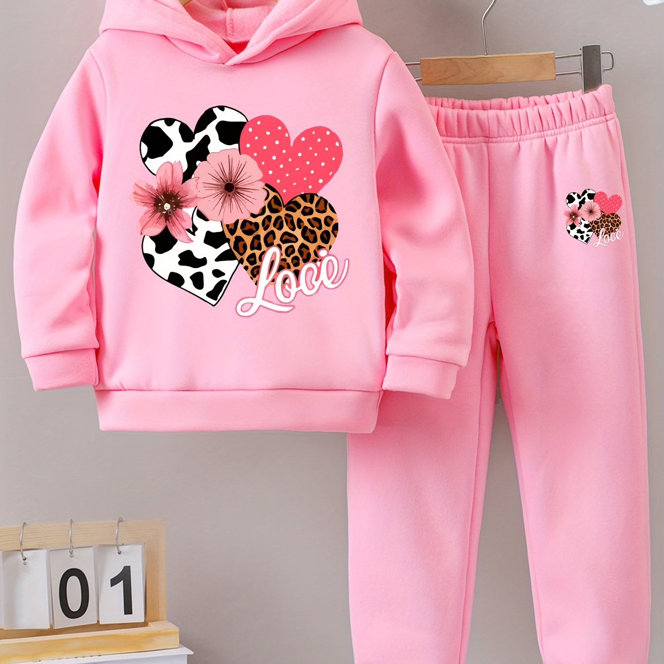 

Toddler And Pants Set - , Polyester 100%, Fleece Lined, And , Waist Sweatpants, Zippered , Fall/ , For