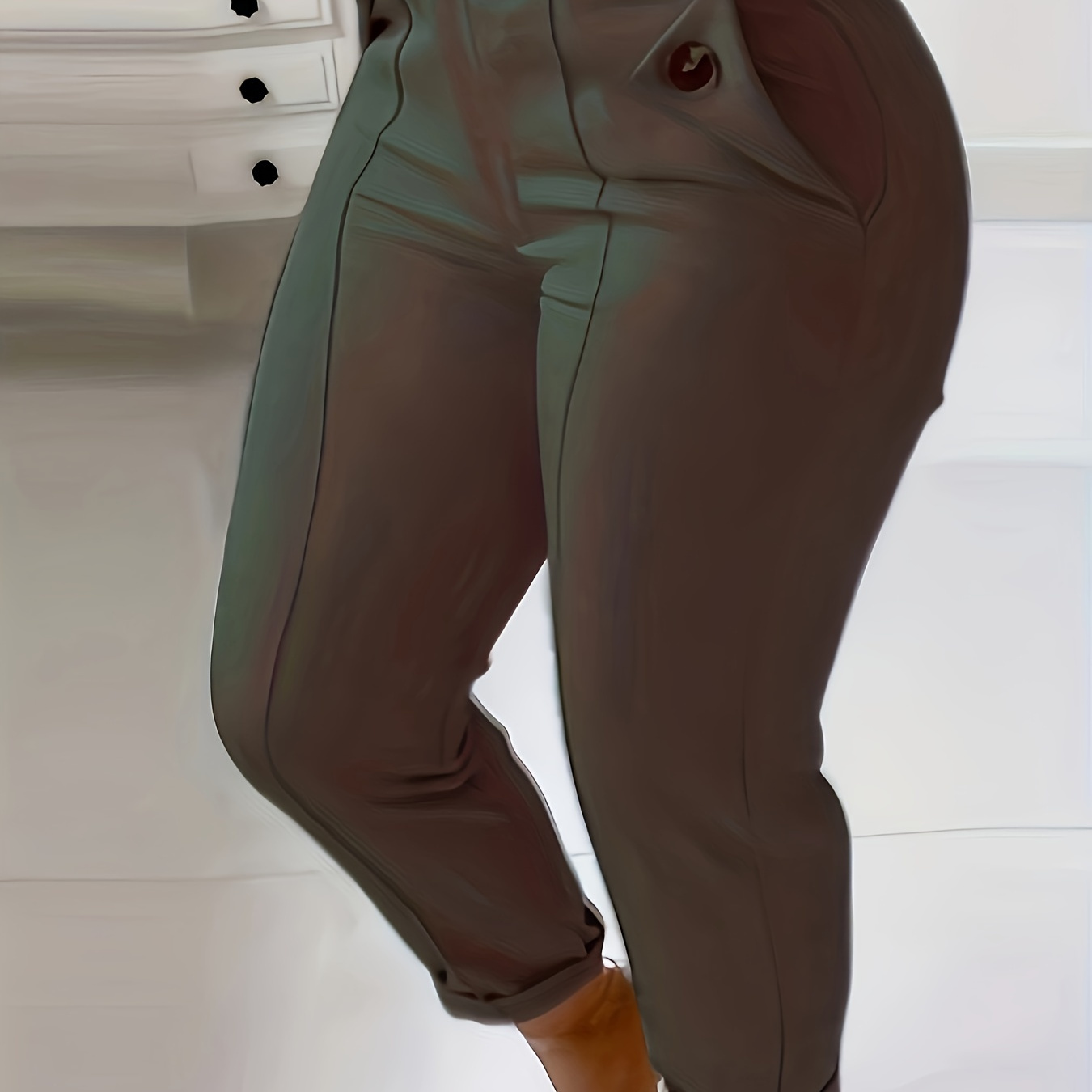 

Women's Fashionable Casual Solid Color Trousers