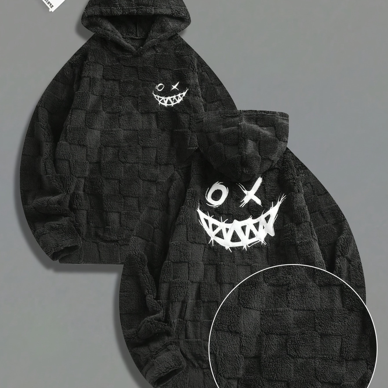 

Men' Embroidered Hoodie - Casual Pullover With Kangaroo Pocket, Polyester , Machine Washable - Fall/winter