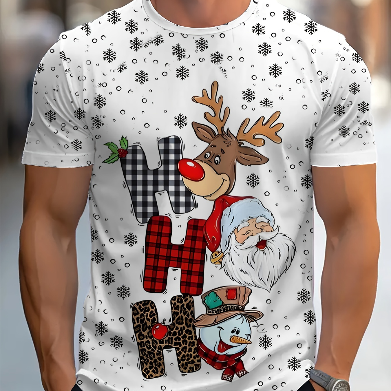 

Merry Christmas Party T-shirt 3d Digital Printed Men's T-shirt, 2024 Summer Men's Top, Men's Plus Size T-shirt