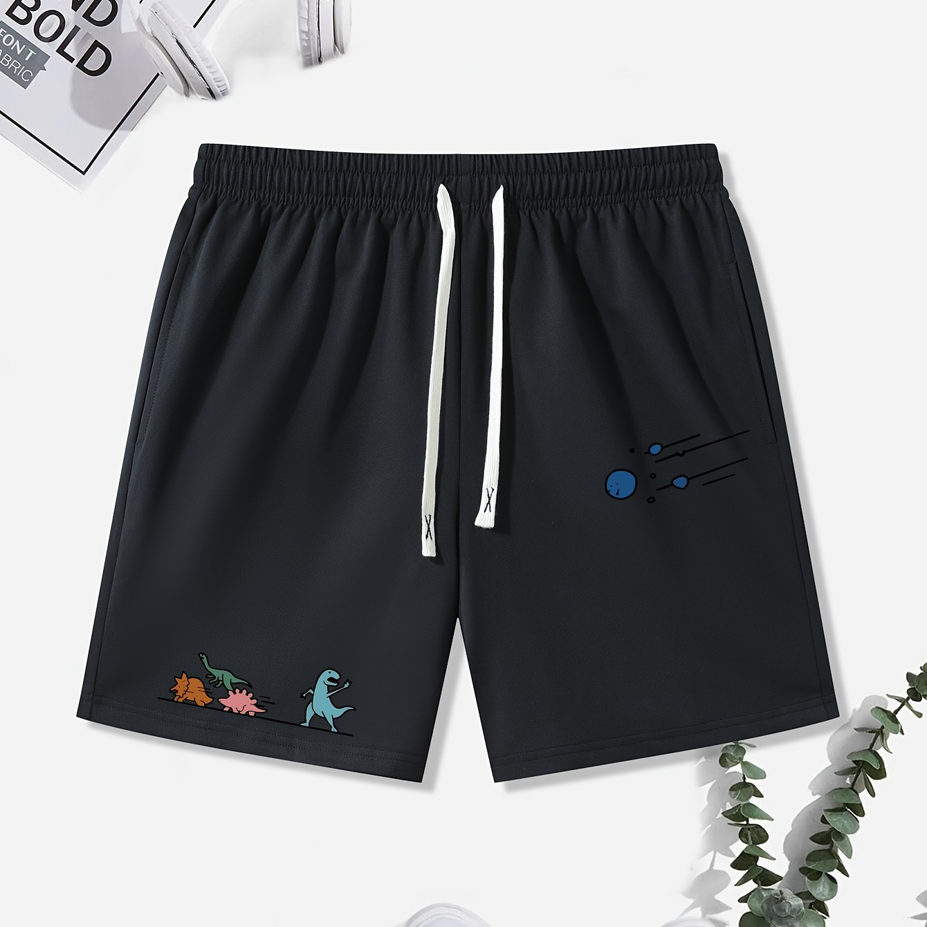 

Dinosaur Print Men's Drawstring Pants Loose Casual Waist Simple Style Comfy Shorts For Spring Summer Outdoor Fitness Holiday Daily Commute Dates