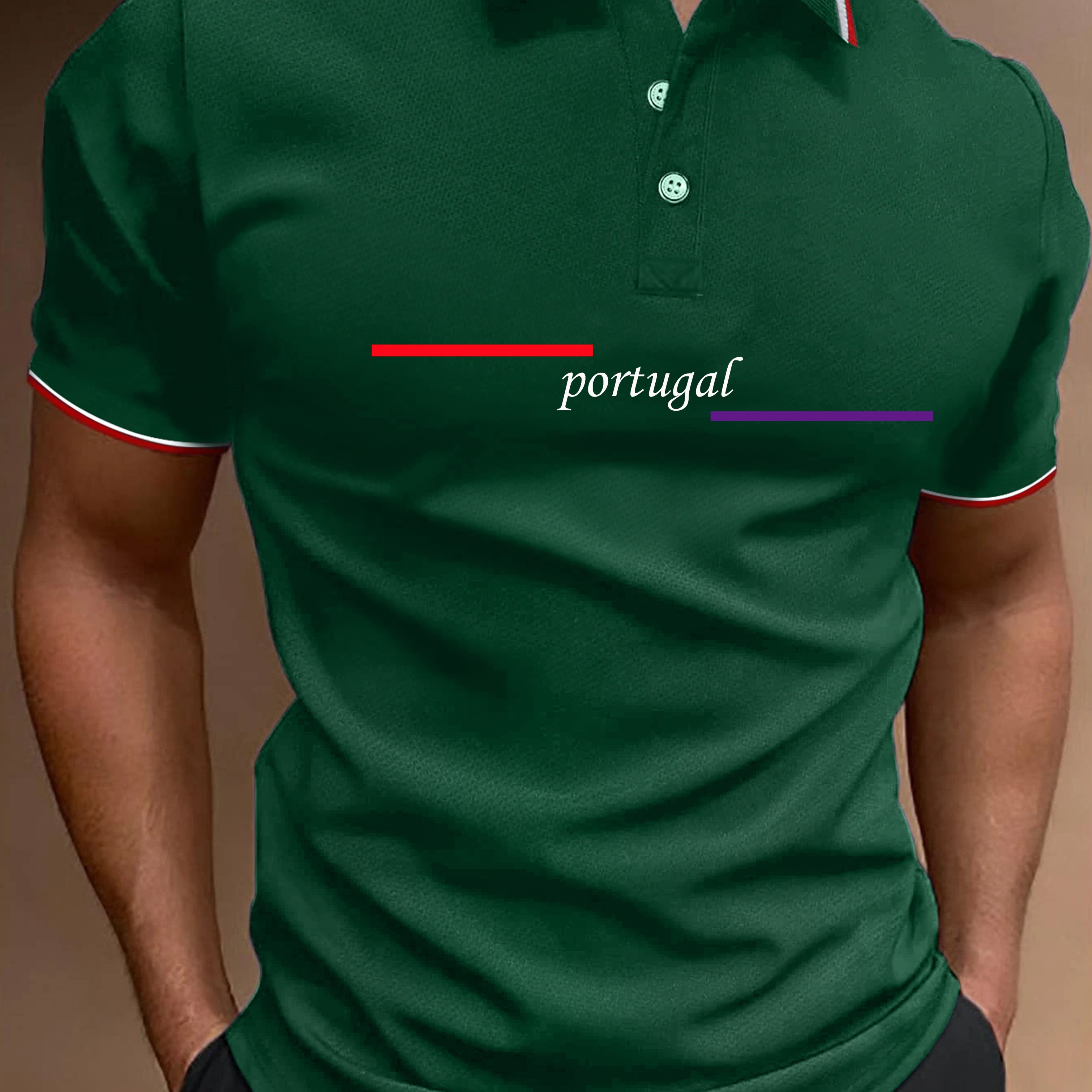 

Chemises De Golf À Manches Courtes Pour Hommes, Imprimés Portugais, Hauts Décontractés Extensibles Et Confortables, Vêtements Pour Hommes