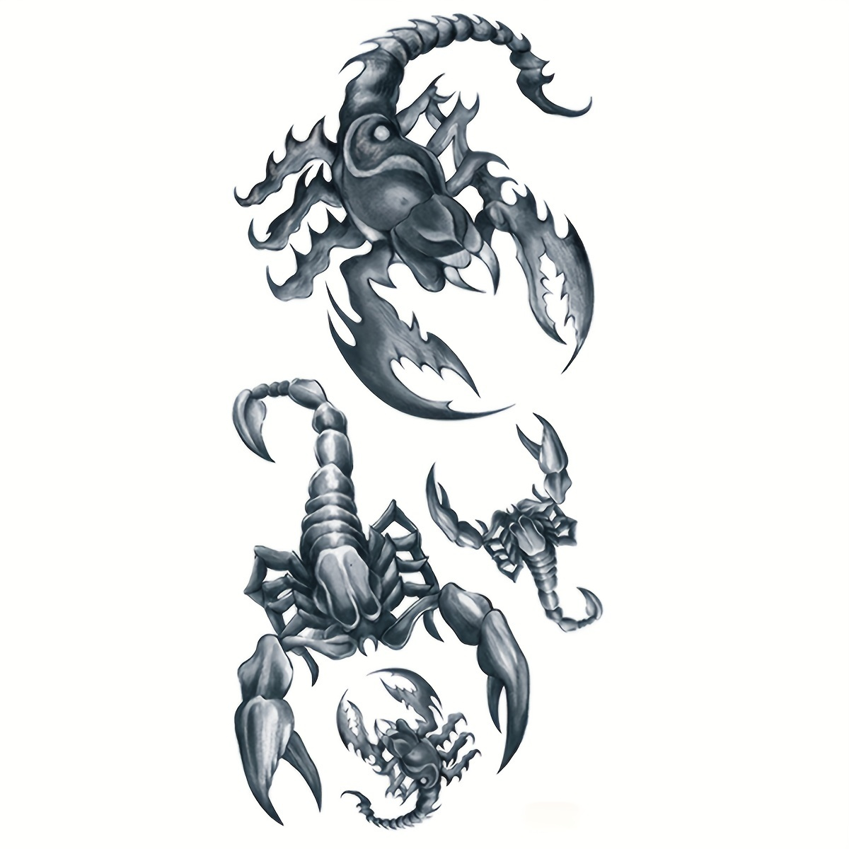 

1 Sheet Waterproof Scorpion Temporary Tattoo - Long-lasting Arm, Leg, Chest, Back Body Art Stickers