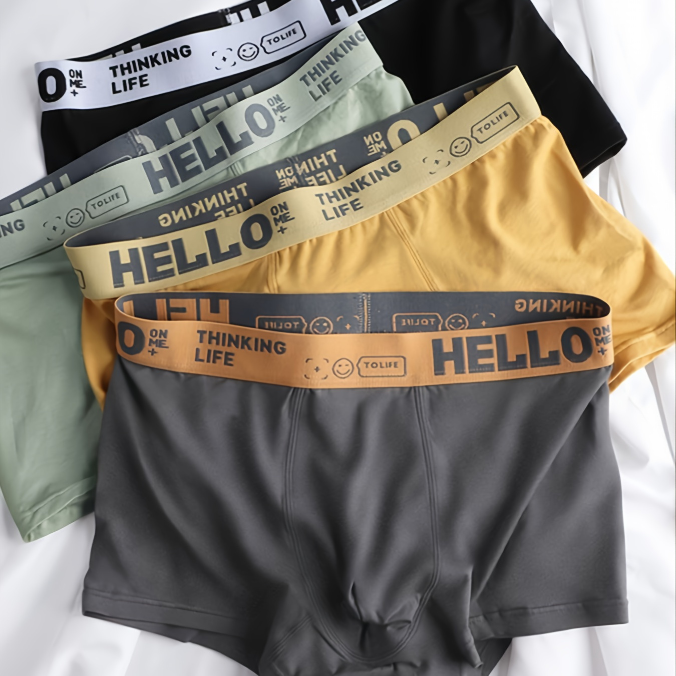 

4pcs Men's Underpants Teenagers Men's Underpants Boxer Trendy Underpants Random Printing Non-positioning