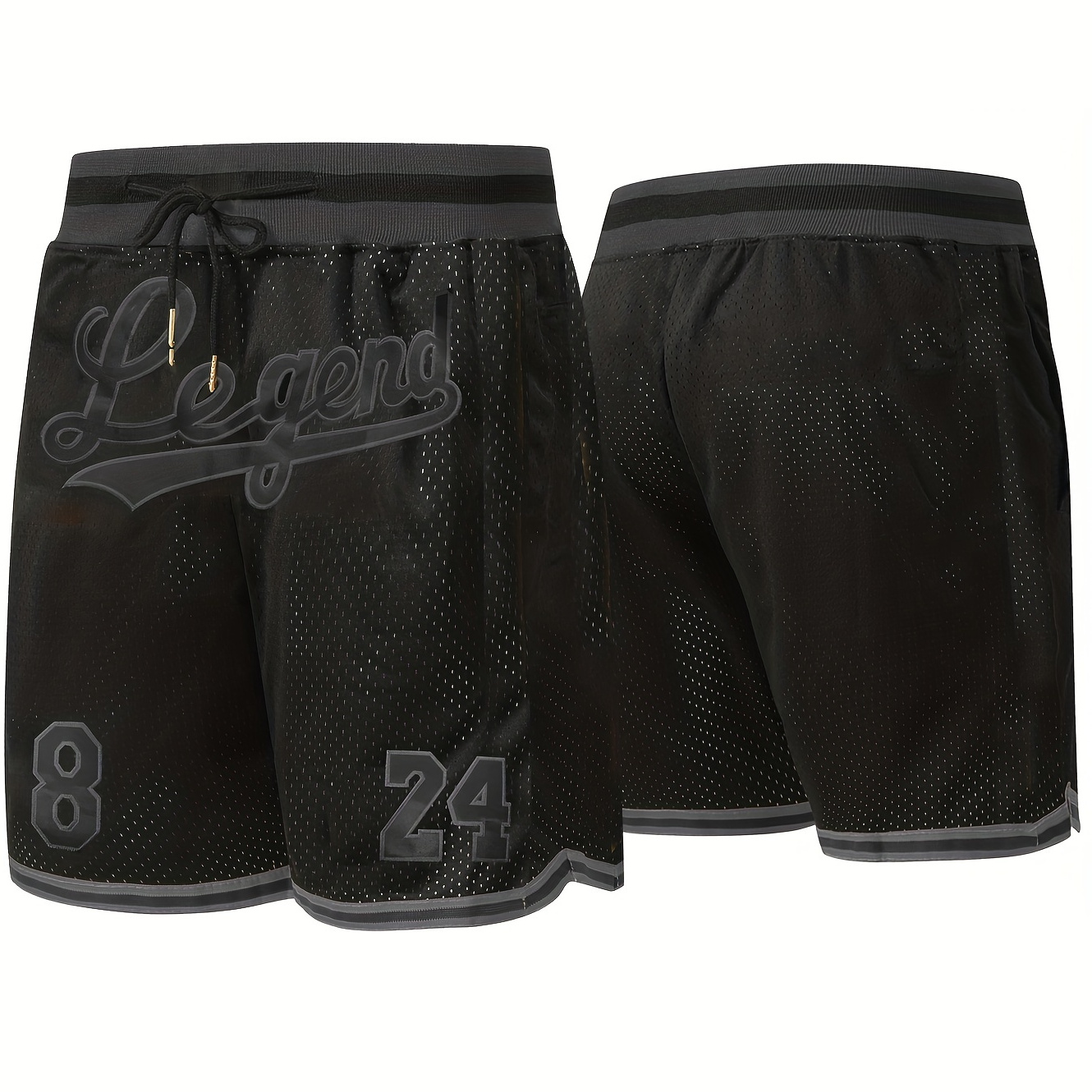 

Men's Legend #8 & #24 Loose Shorts, Active Stretch Breathable Moisture Wicking Drawstring Shorts For Basketball Training Running Marathon Workout Outdoor