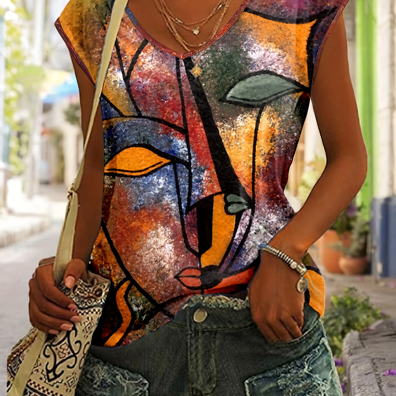 

Graphic Print Crew Neck T-shirt, Casual Short Sleeve Top For Spring & Summer, Women's Clothing