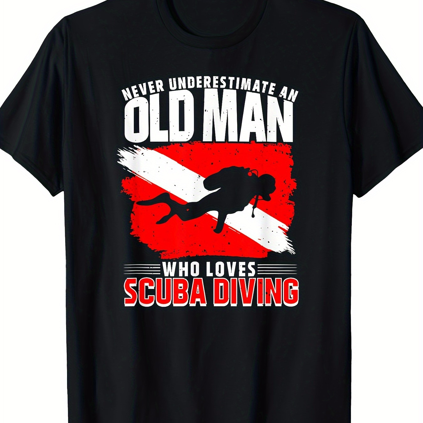 

An Old Man Gift Diving 220 Grams, 100% Cotton T-shirt.