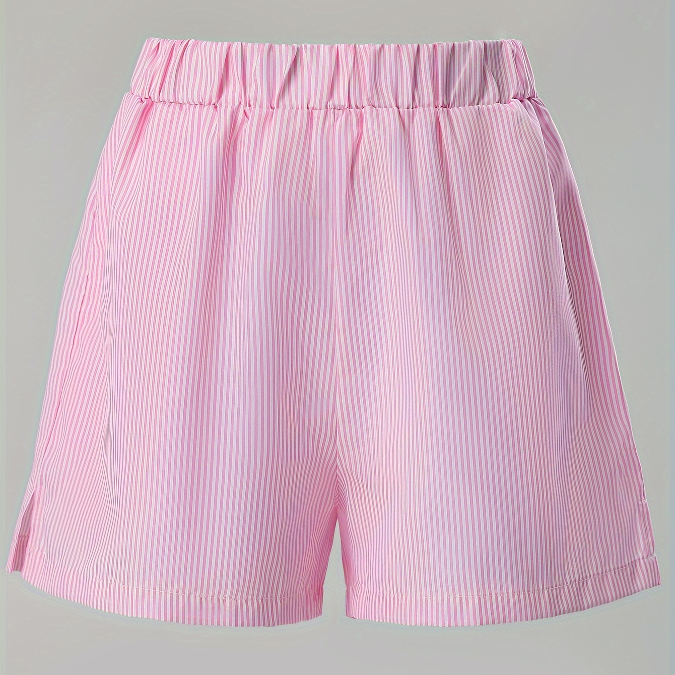 

Striped Print Slant Pocket Loose Pants, Cute Elastic High Waist Pants, Women's Clothing
