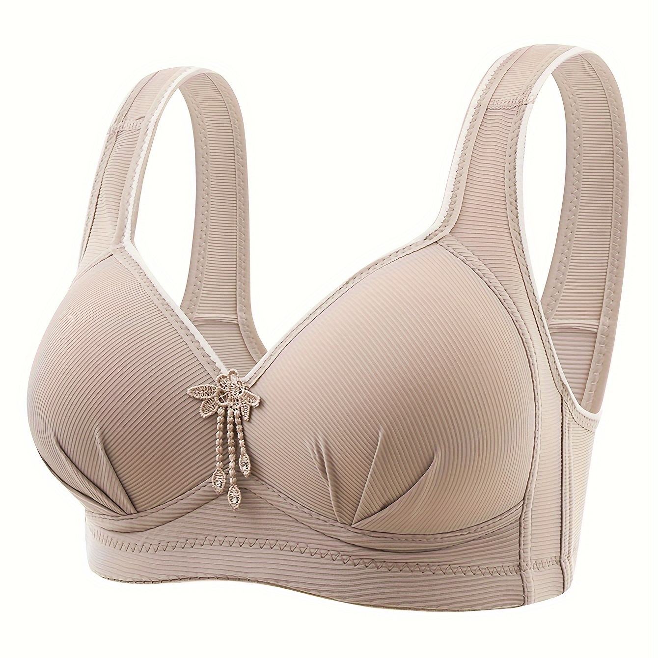 

Simple Solid Push Up Bra, Comfy & Breathable Full Coverage Bra, Women's Lingerie & Underwear