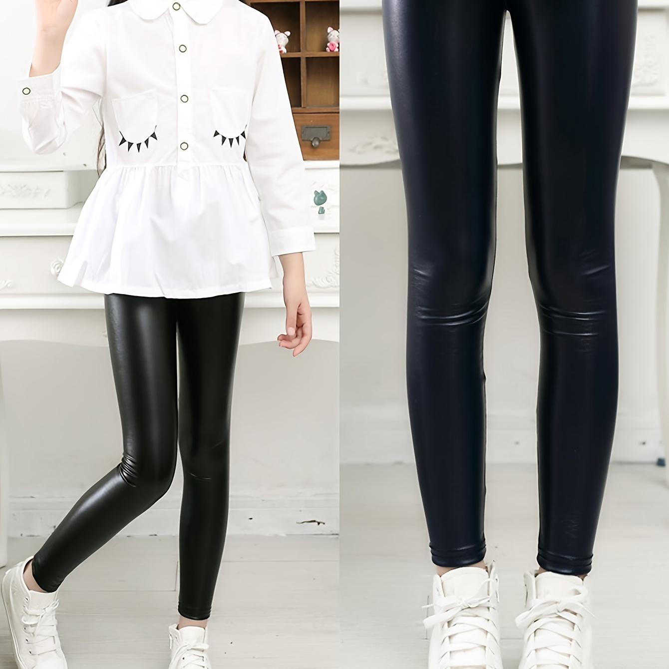 

& ' Fleece-lined -waist Leggings - Pants,