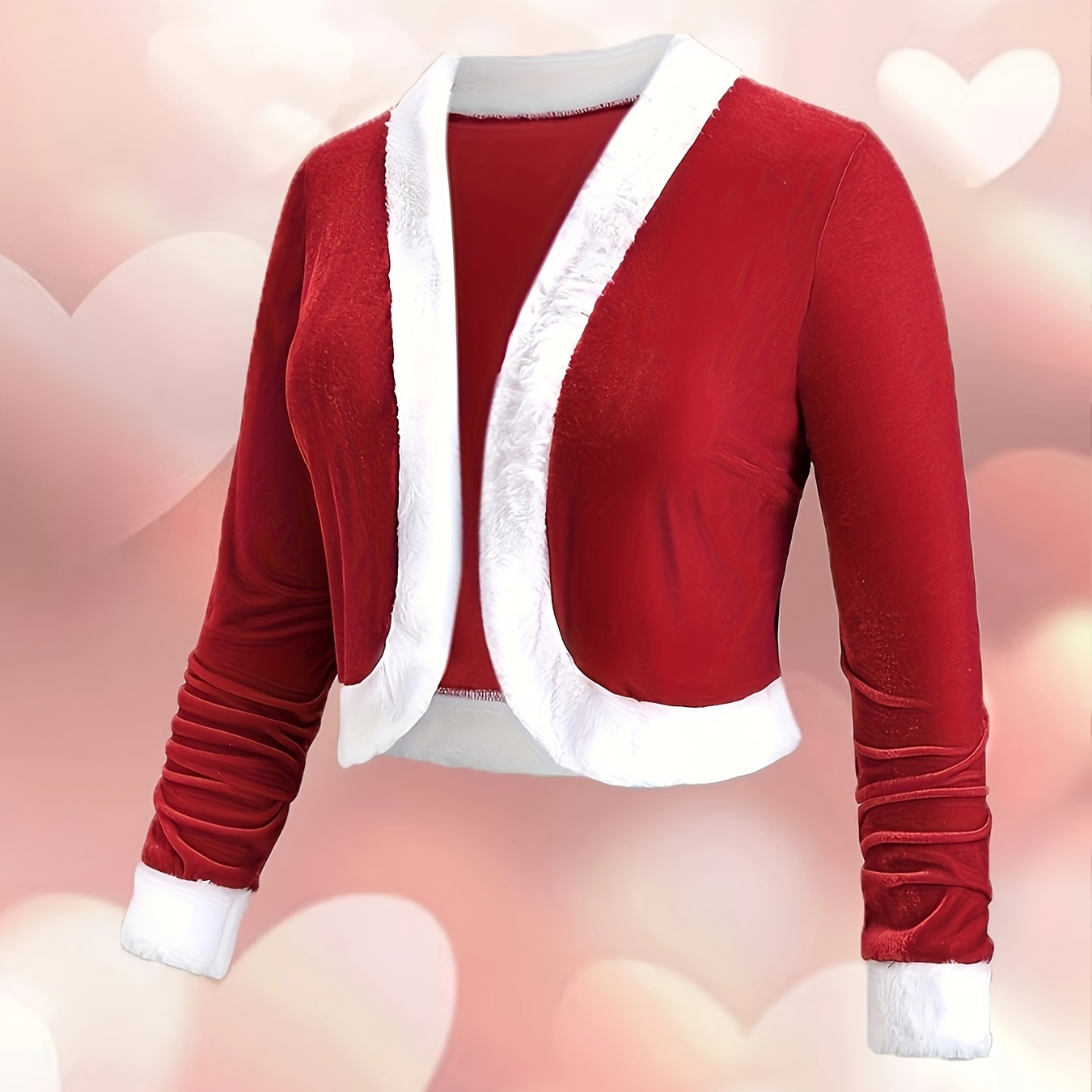 

Cardigan Père Noël Élégant Grande Taille pour Femmes [Chaleur d'Hiver] - Col V, Manches Longues avec Bordure Moelleuse, , Costume de Cosplay Lavable en Machine, Vêtements de Noël