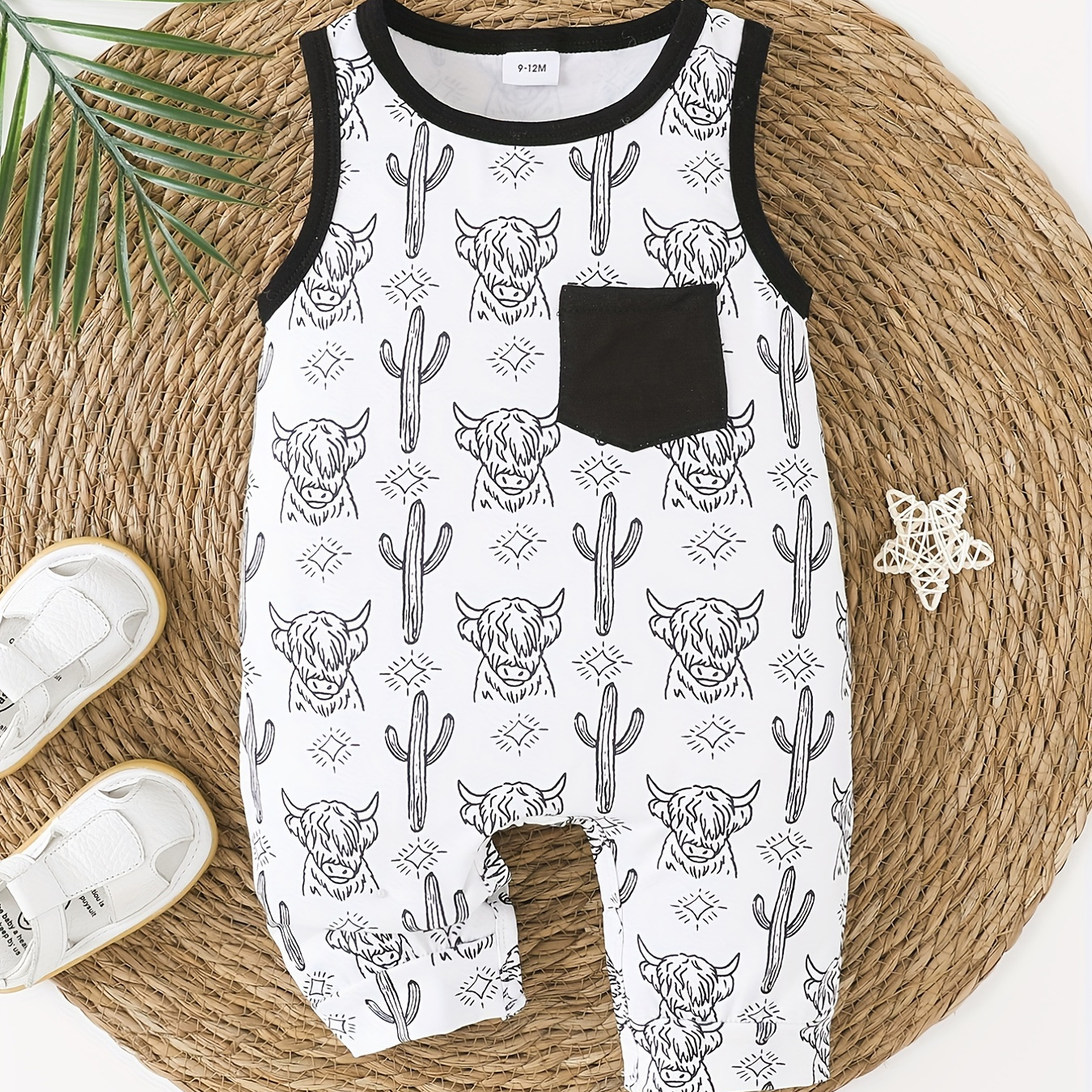 

Baby Boys Cute Animal Graphic Print Sleeveless Romper Jumpsuit Clothes
