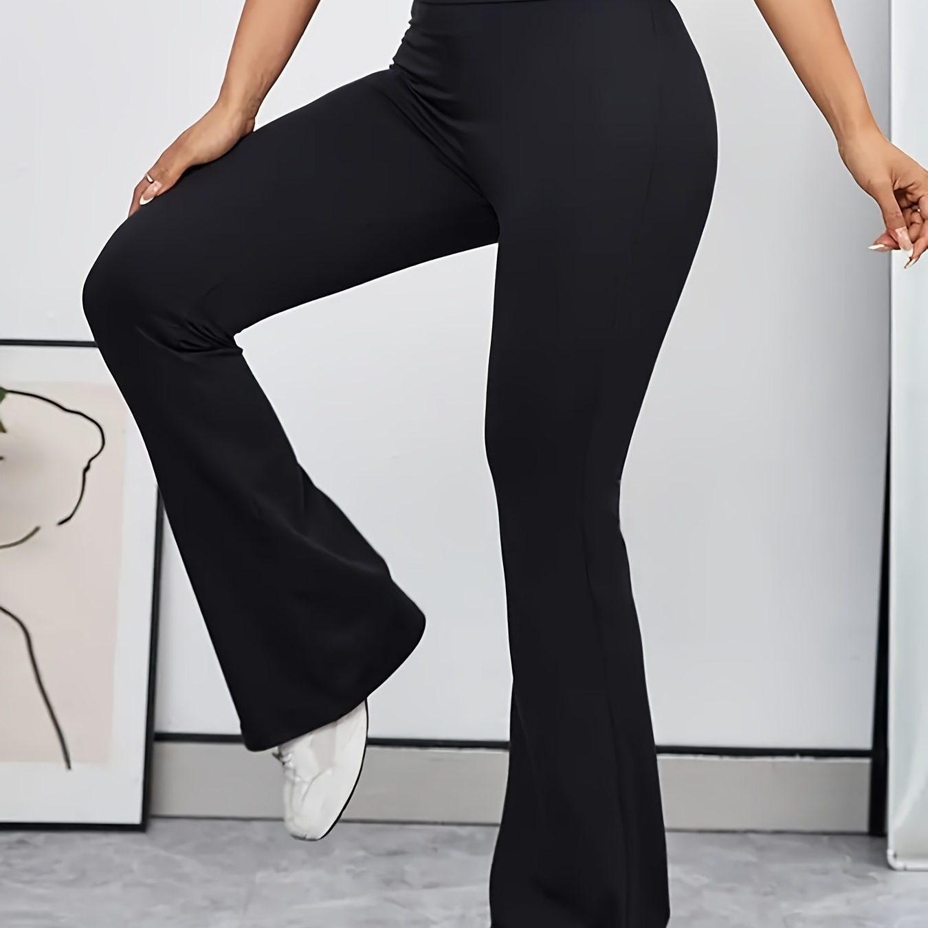 

Pantalon de évasé - Legging athlétique à taille , décontracté, , le vélo, unie