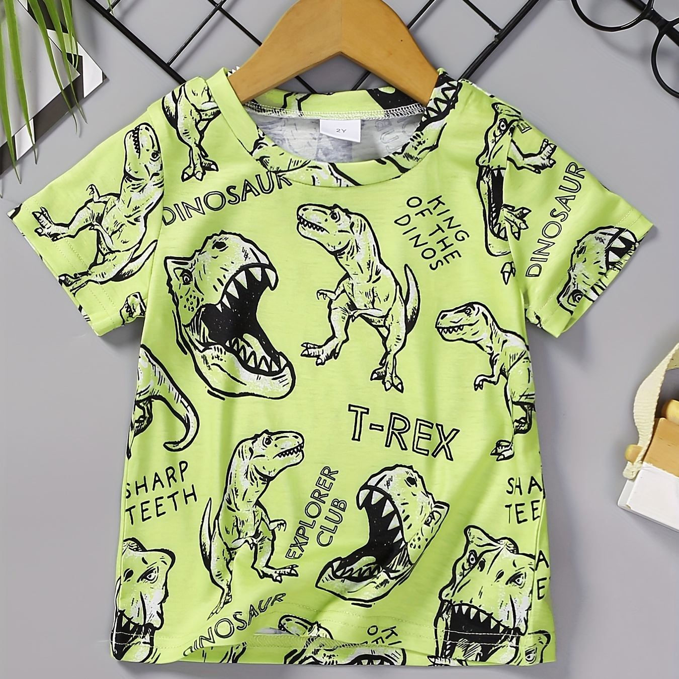 

Boys Casual T-shirt, Lightweight Comfy Short Sleeve Tops, Dinosaur Graphic Tees For Unisex Toddlers Summer, Kids Clothings