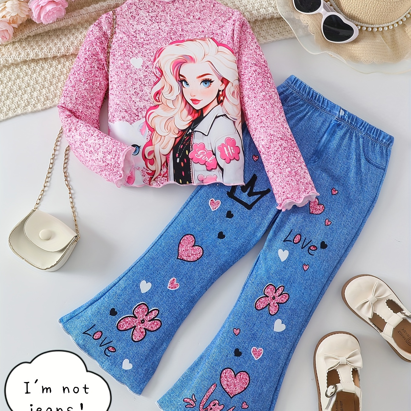 

2- Set, Long Sleeve Top + Leg Leggings - Outdoors / Fall Clothes, Outfit,